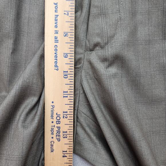 Axist Men 34x29 Brown Check Flat Front Dress Pants Straight Leg Career Office - Picture 9 of 13